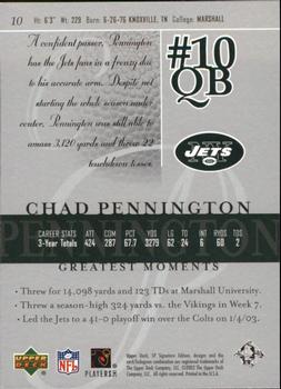 2003 SP Signature Edition #10 Chad Pennington Back