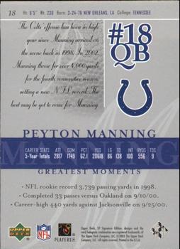 2003 SP Signature Edition #18 Peyton Manning Back
