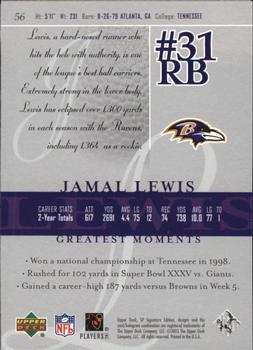 2003 SP Signature Edition #56 Jamal Lewis Back