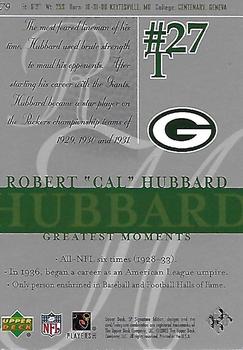 2003 SP Signature Edition #79 Cal Hubbard Back
