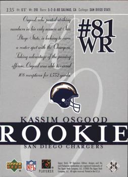 2003 SP Signature Edition #135 Kassim Osgood Back