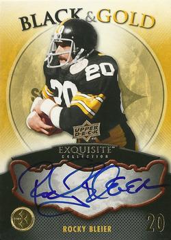2008 Upper Deck Exquisite Collection - Black and Gold Steelers Champion Redemptions #BG-RB Rocky Bleier Front