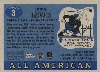 2003 Topps All American #3 Jamal Lewis Back