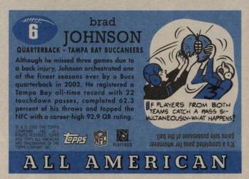2003 Topps All American #6 Brad Johnson Back