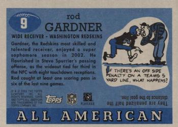 2003 Topps All American #9 Rod Gardner Back