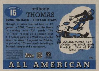 2003 Topps All American #15 Anthony Thomas Back