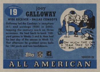 2003 Topps All American #19 Joey Galloway Back