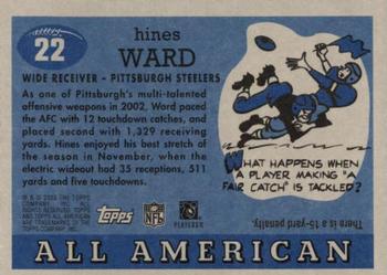 2003 Topps All American #22 Hines Ward Back