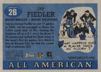 2003 Topps All American #26 Jay Fiedler Back