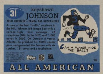 2003 Topps All American #31 Keyshawn Johnson Back