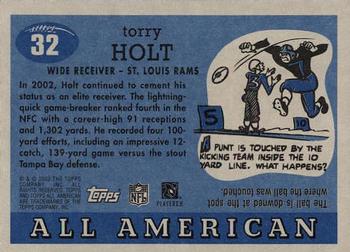 2003 Topps All American #32 Torry Holt Back