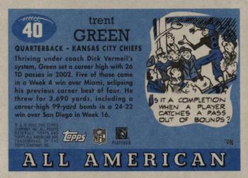 2003 Topps All American #40 Trent Green Back