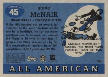 2003 Topps All American #45 Steve McNair Back