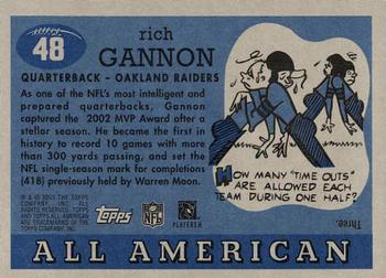 2003 Topps All American #48 Rich Gannon Back