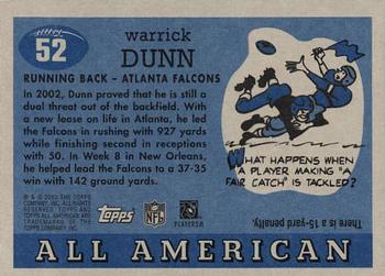 2003 Topps All American #52 Warrick Dunn Back