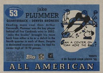 2003 Topps All American #53 Jake Plummer Back