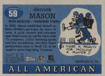 2003 Topps All American #59 Derrick Mason Back