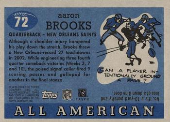 2003 Topps All American #72 Aaron Brooks Back