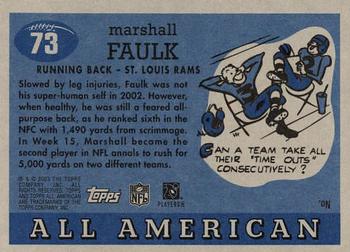 2003 Topps All American #73 Marshall Faulk Back