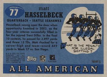 2003 Topps All American #77 Matt Hasselbeck Back
