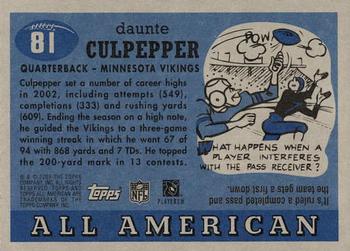 2003 Topps All American #81 Daunte Culpepper Back
