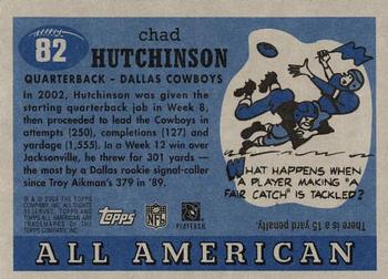 2003 Topps All American #82 Chad Hutchinson Back