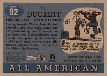 2003 Topps All American #92 T.J. Duckett Back