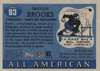 2003 Topps All American #93 Derrick Brooks Back