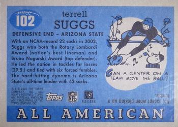 2003 Topps All American #102 Terrell Suggs Back