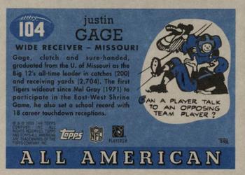 2003 Topps All American #104 Justin Gage Back