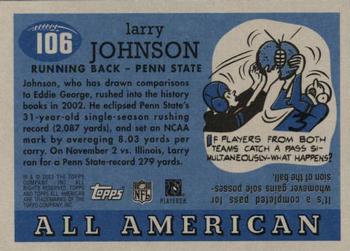 2003 Topps All American #106 Larry Johnson Back