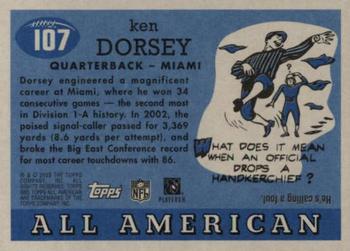 2003 Topps All American #107 Ken Dorsey Back