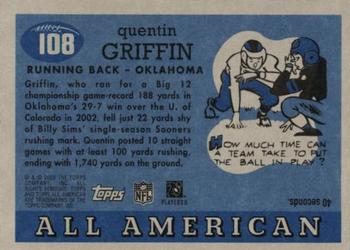 2003 Topps All American #108 Quentin Griffin Back