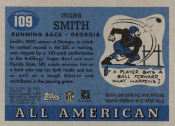 2003 Topps All American #109 Musa Smith Back