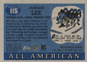 2003 Topps All American #115 ReShard Lee Back