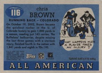 2003 Topps All American #116 Chris Brown Back
