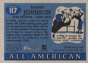 2003 Topps All American #117 Bryant Johnson Back