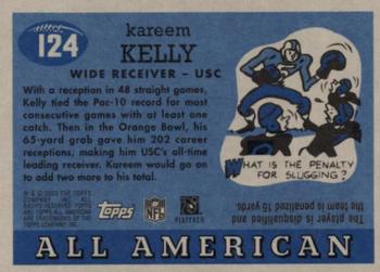 2003 Topps All American #124 Kareem Kelly Back