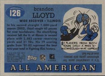 2003 Topps All American #126 Brandon Lloyd Back