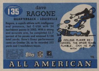 2003 Topps All American #135 Dave Ragone Back