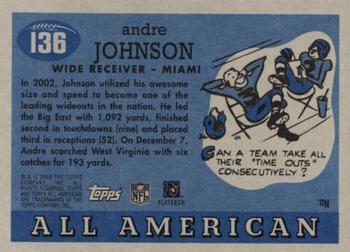 2003 Topps All American #136 Andre Johnson Back