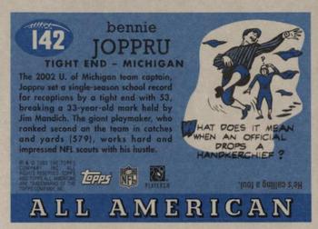 2003 Topps All American #142 Bennie Joppru Back