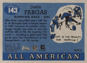 2003 Topps All American #143 Justin Fargas Back