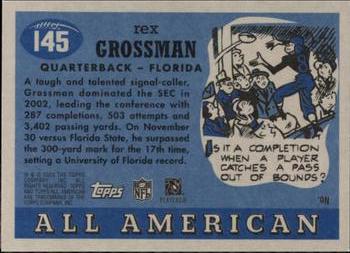 2003 Topps All American #145 Rex Grossman Back