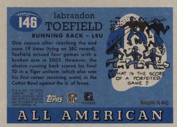 2003 Topps All American #146 LaBrandon Toefield Back