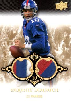 2008 Upper Deck Exquisite Collection - Patch Duals Gold Holofoil #EP-40 Eli Manning Front