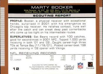 2003 Topps Draft Picks & Prospects #12 Marty Booker Back