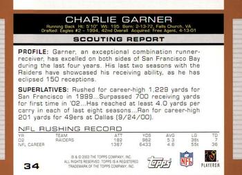 2003 Topps Draft Picks & Prospects #34 Charlie Garner Back