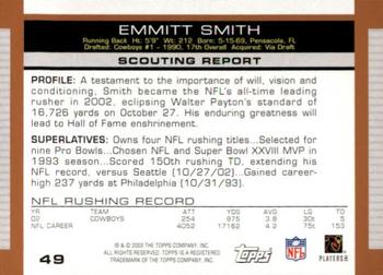 2003 Topps Draft Picks & Prospects #49 Emmitt Smith Back