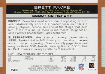 2003 Topps Draft Picks & Prospects #50 Brett Favre Back